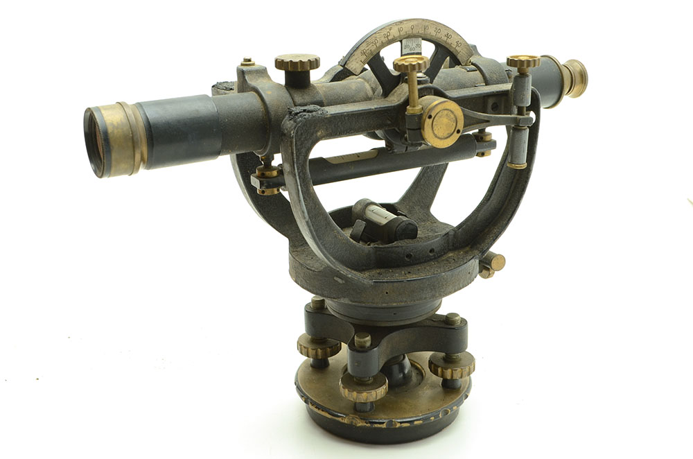 "David White Company" Surveyor's Transit in Oak Box