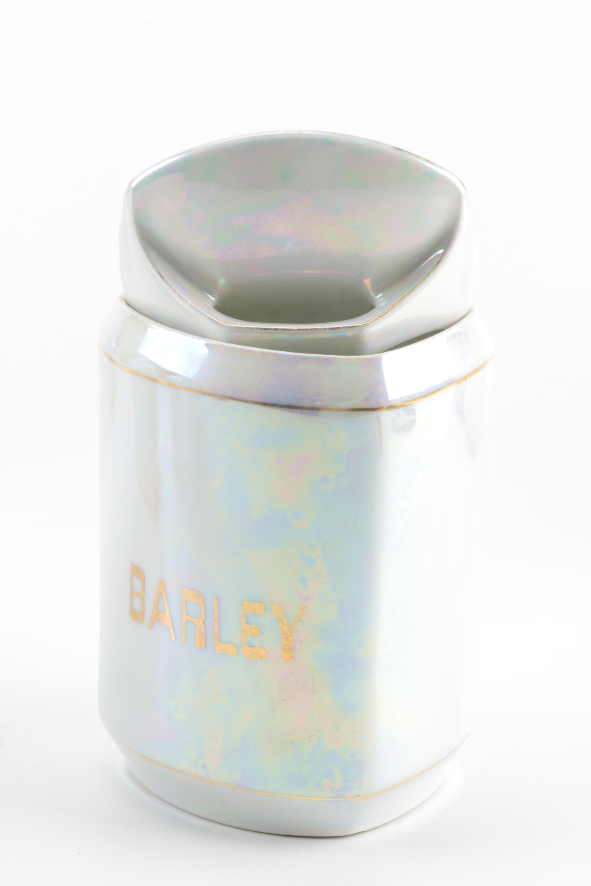 1920s Czech Lusterware Porcelain Canister Set