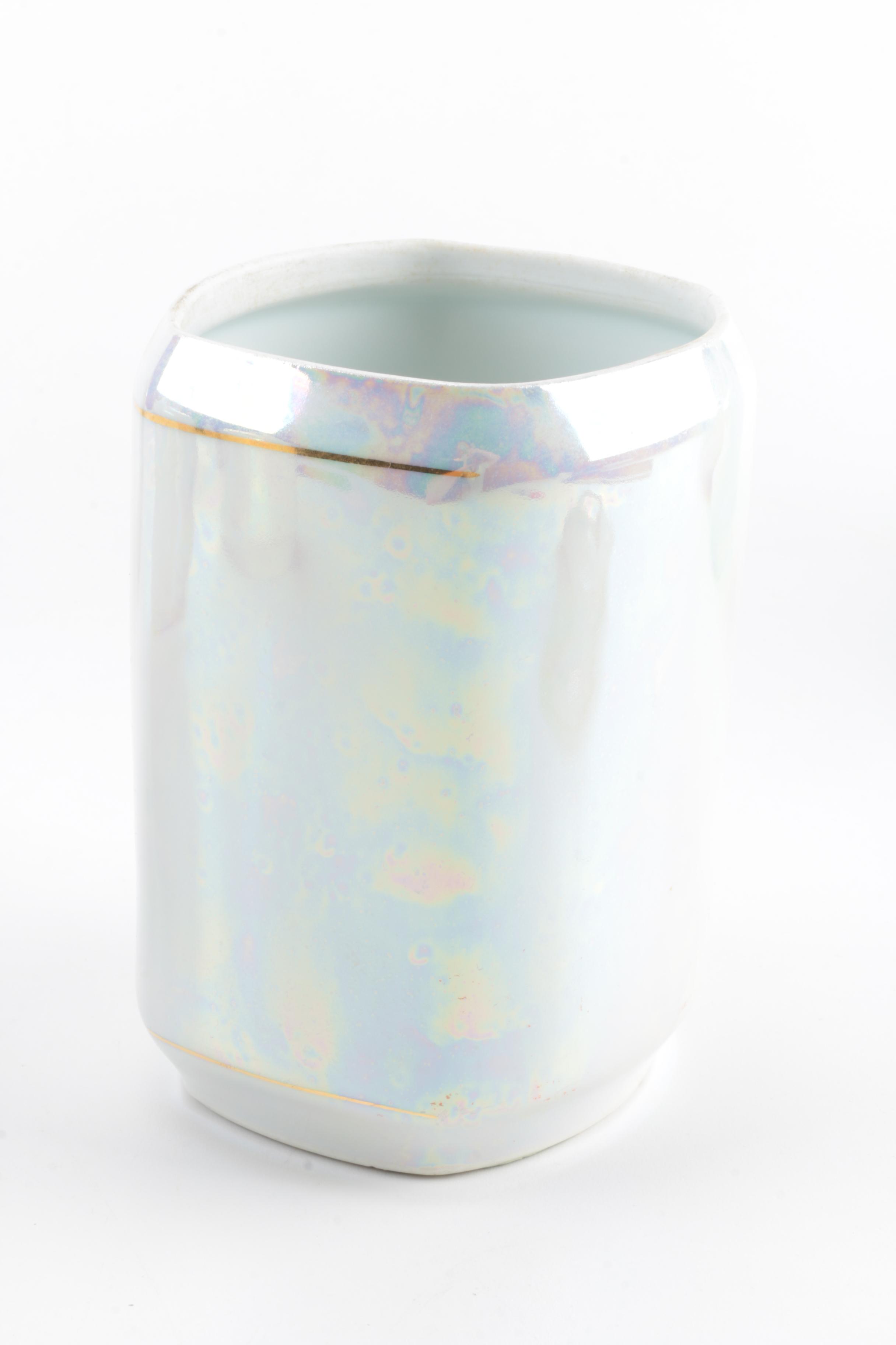 1920s Czech Lusterware Porcelain Canister Set