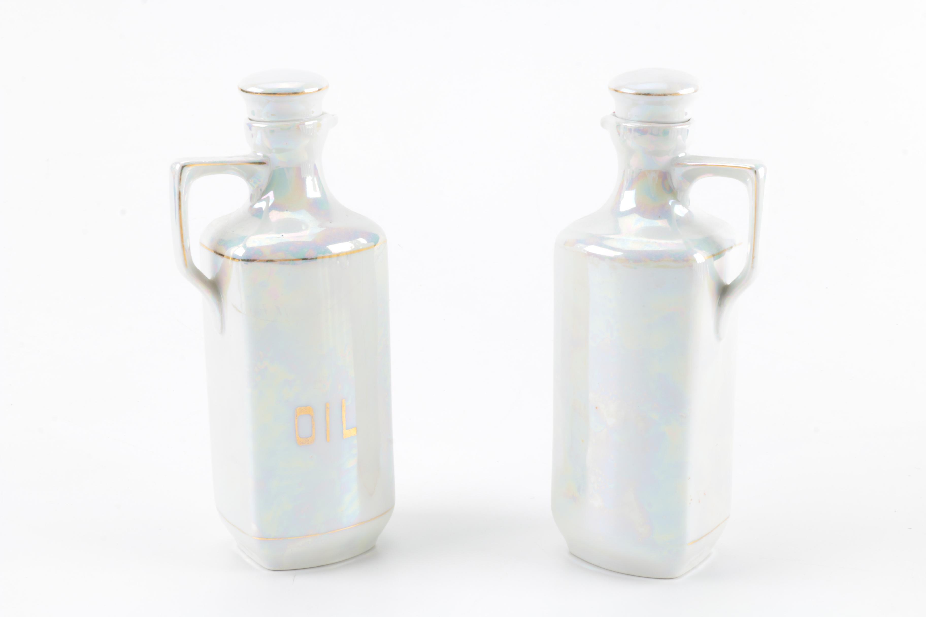 1920s Czech Lusterware Porcelain Canister Set