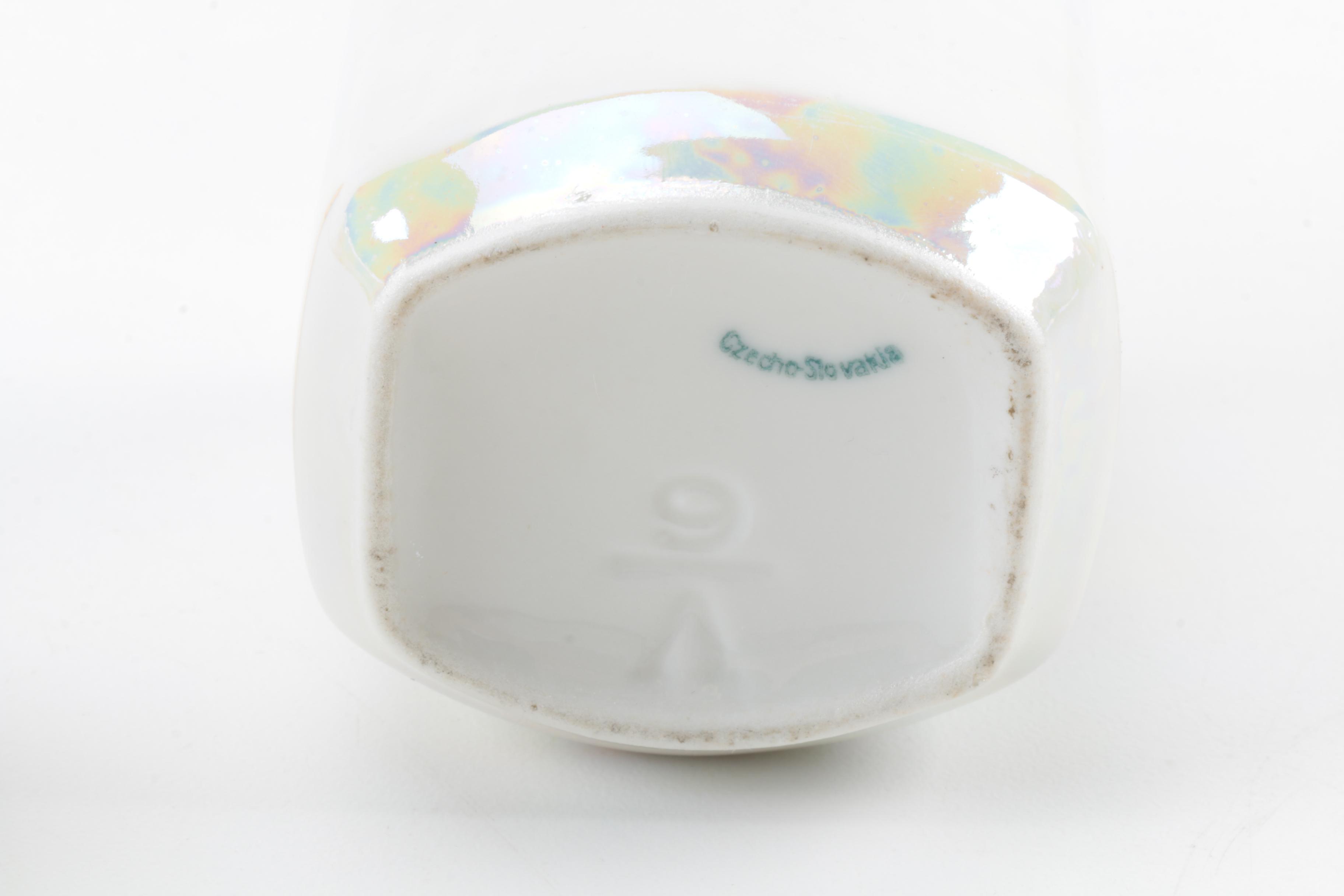 1920s Czech Lusterware Porcelain Canister Set