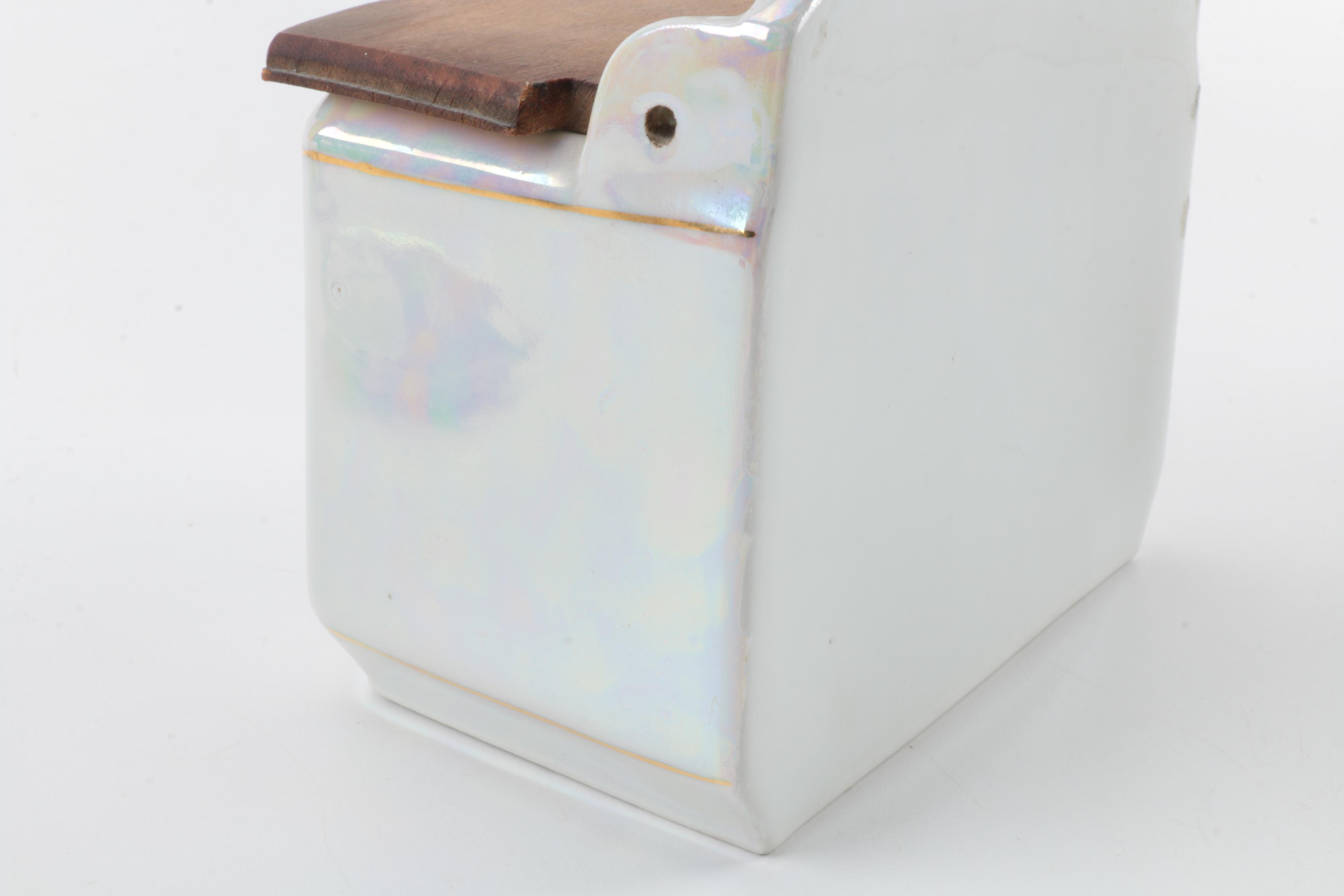 1920s Czech Lusterware Porcelain Canister Set