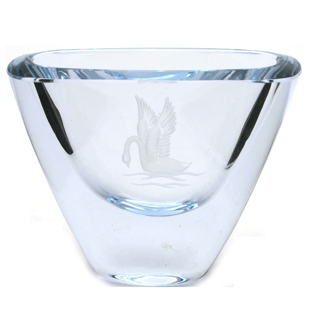 Strombergshyttan Etched Crystal Vase