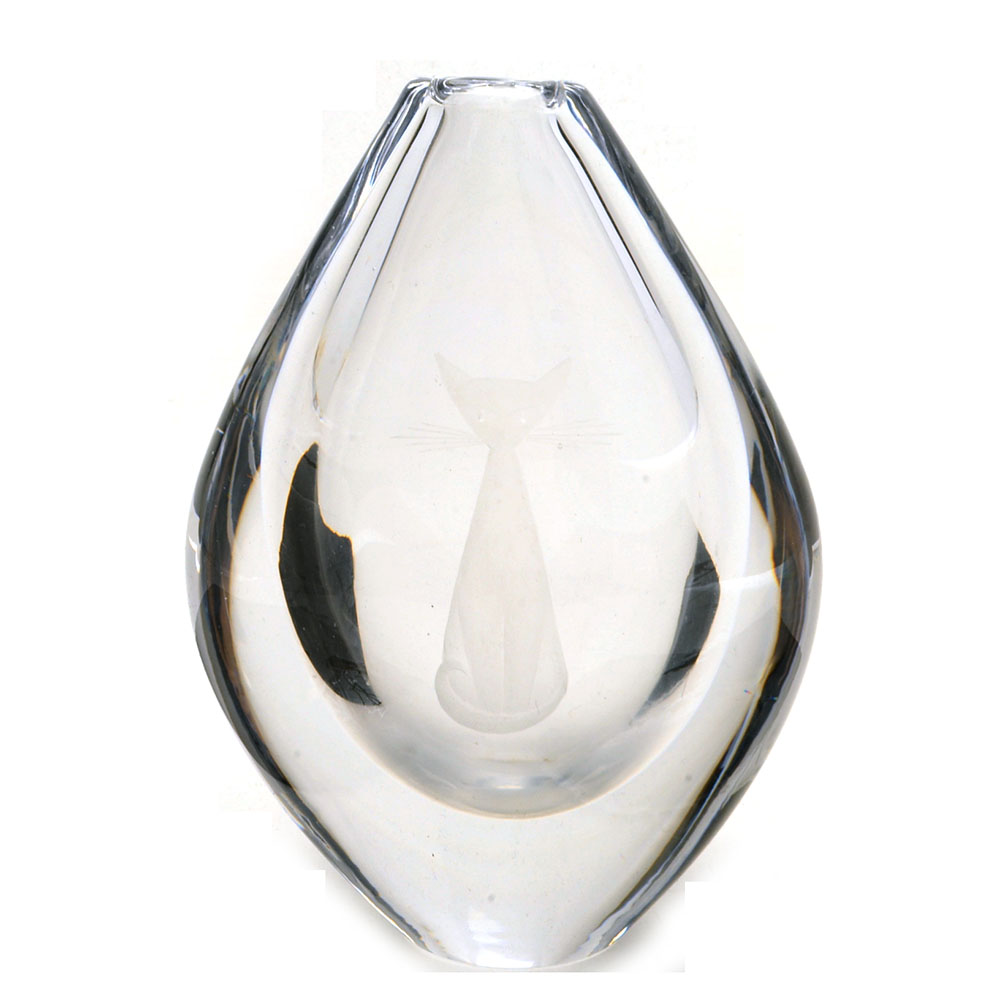 Orrefors Cut Crystal Vase