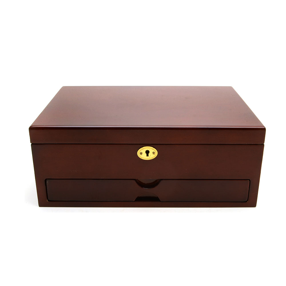 High Gloss Mahogany Veneered Jewelry Case