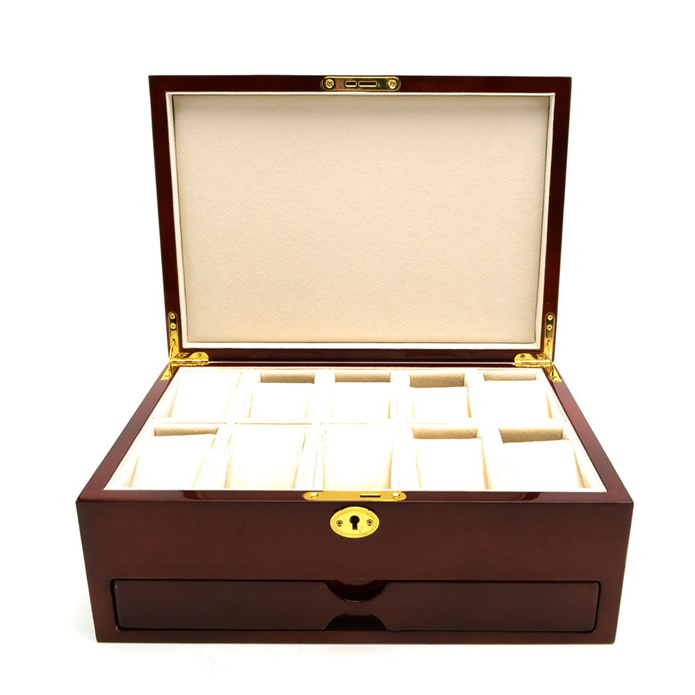 High Gloss Mahogany Veneered Jewelry Case