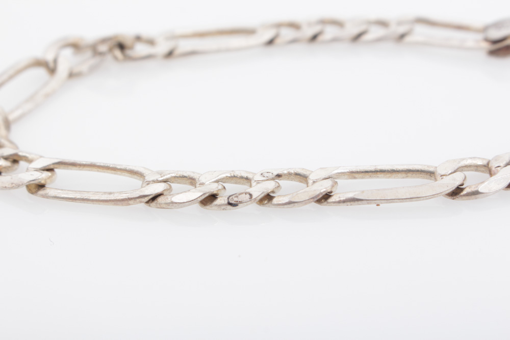 Sterling Silver Figaro Link Bracelet