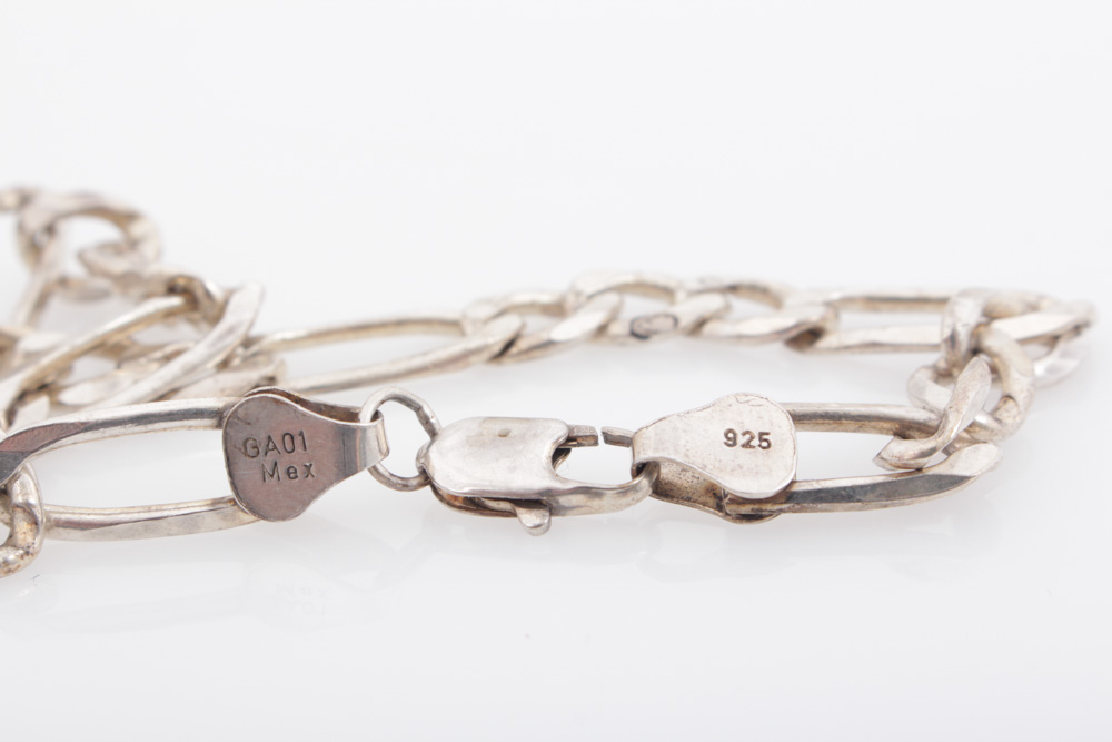 Sterling Silver Figaro Link Bracelet