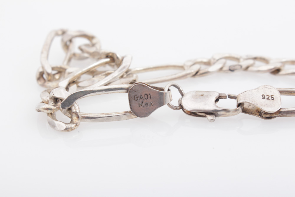 Sterling Silver Figaro Link Bracelet