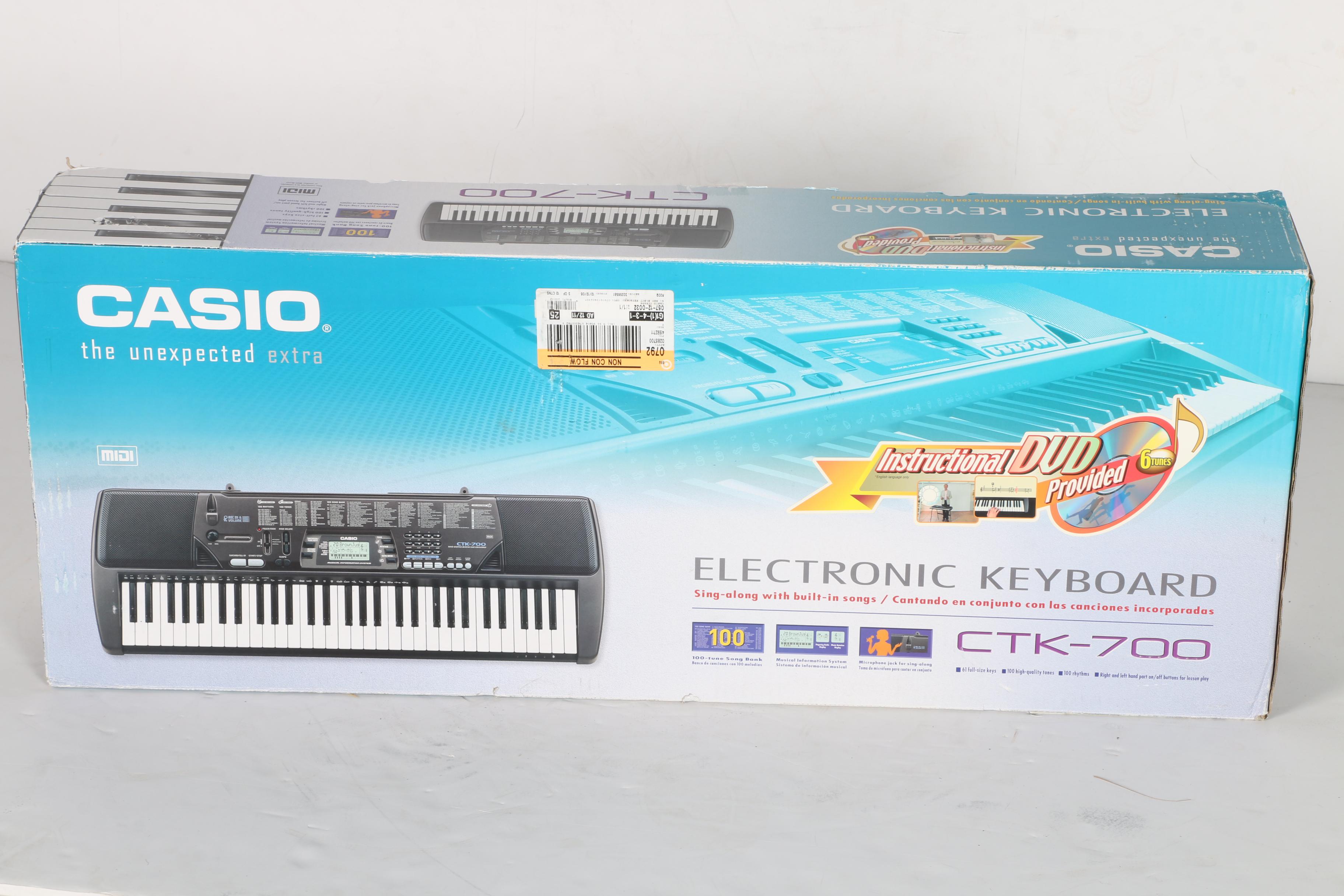 Casio CTK-700 Electronic Keyboard, Stand and Instructional DVD