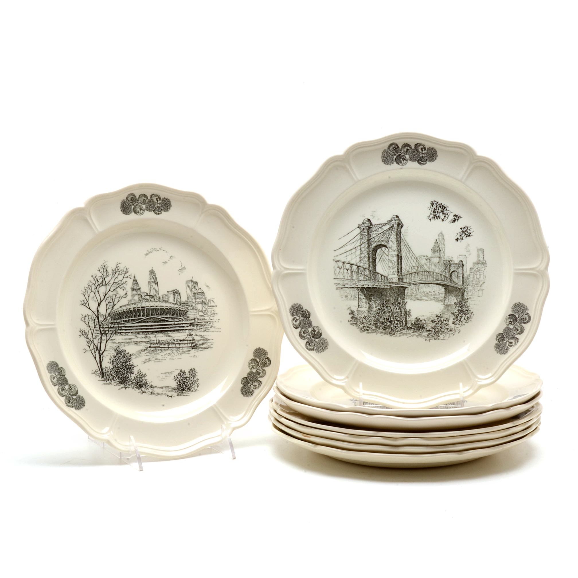 Eight Caroline Williams Collectible Plates of Cincinnati