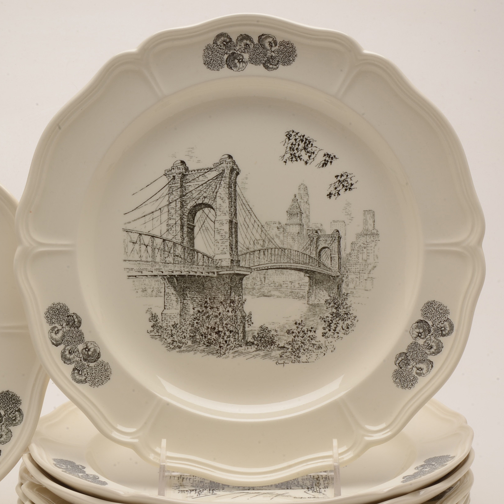 Eight Caroline Williams Collectible Plates of Cincinnati