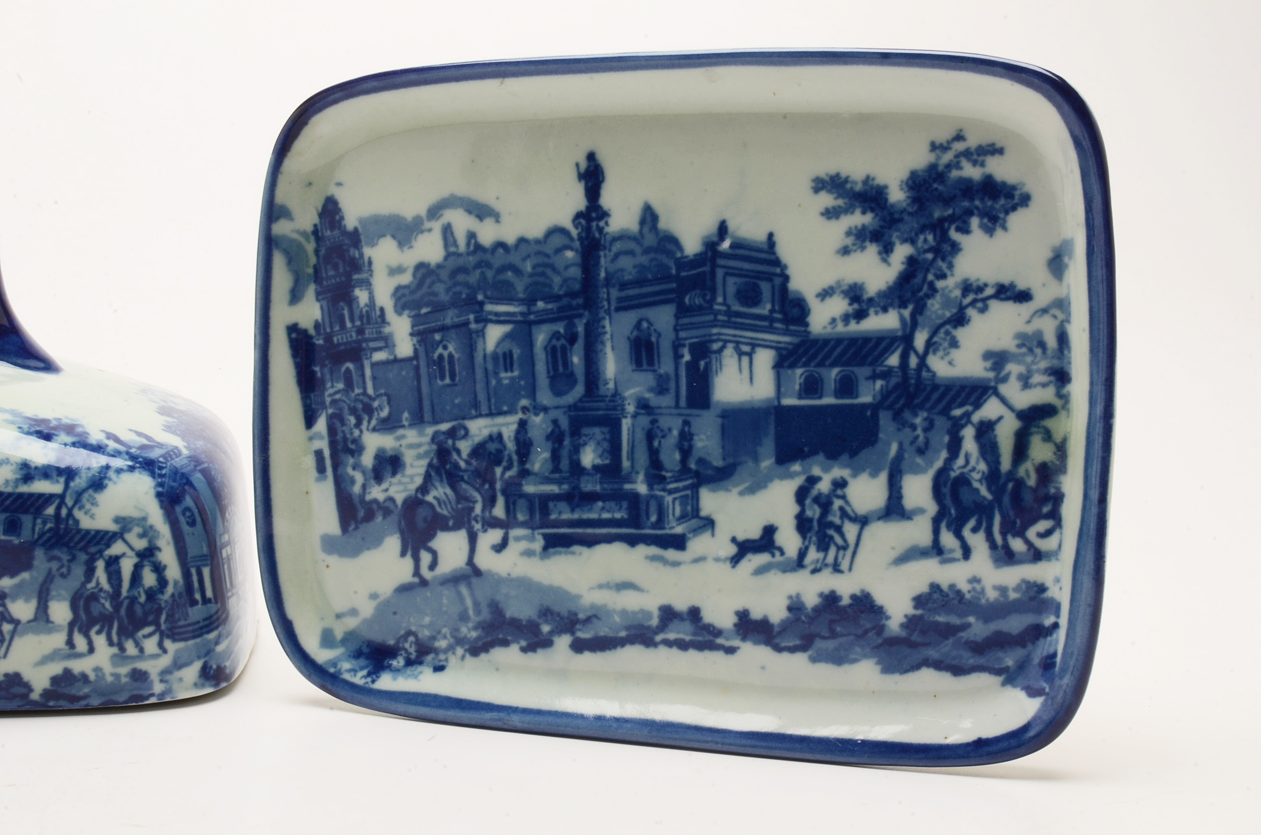 Flow Blue Victoria Ware Lidded Cheese Keeper