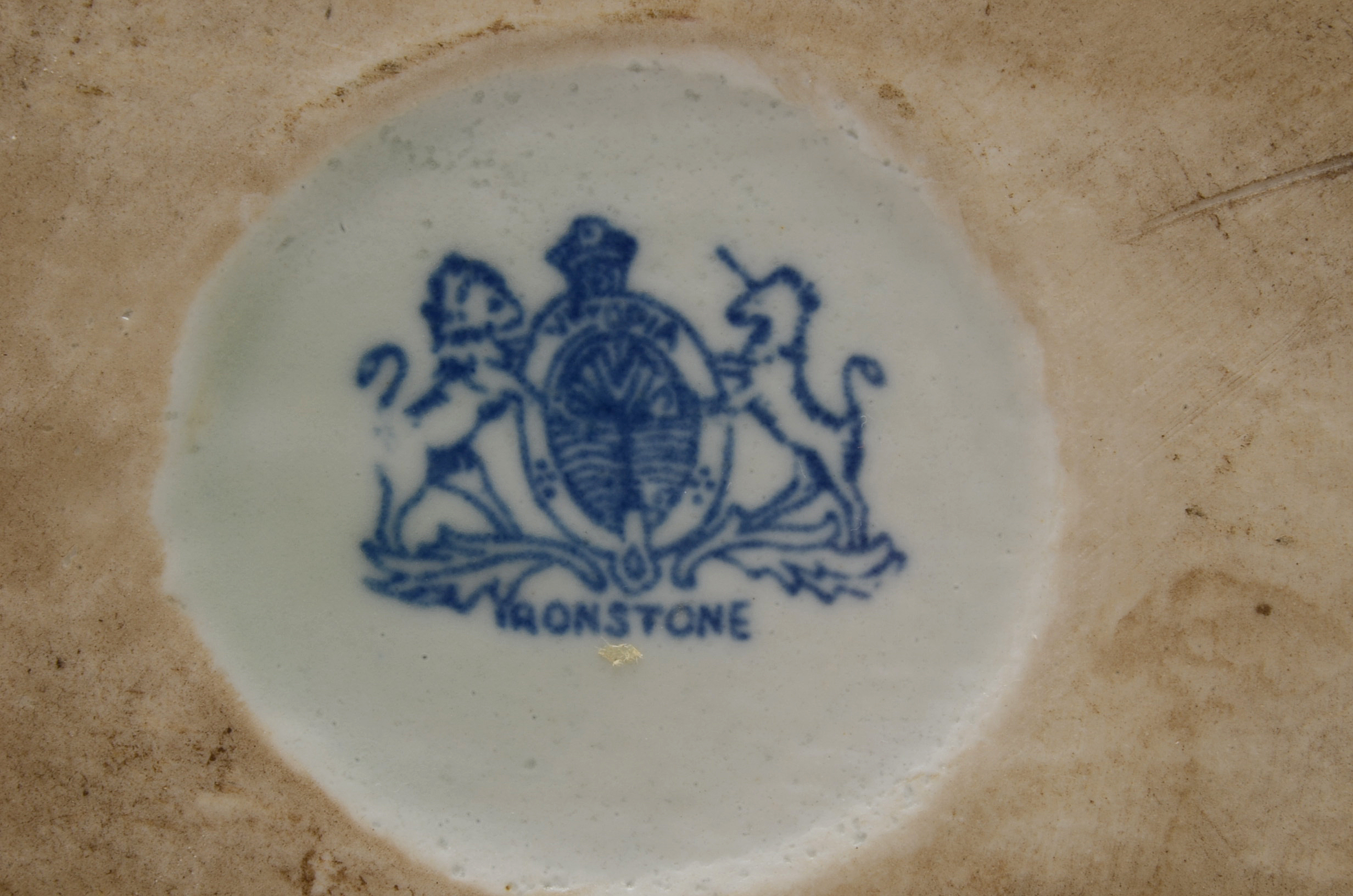 Flow Blue Victoria Ware Lidded Cheese Keeper