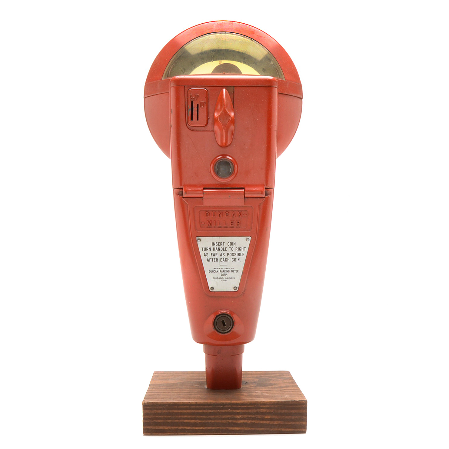 Vintage Duncan Parking Meter Mounted on a Base