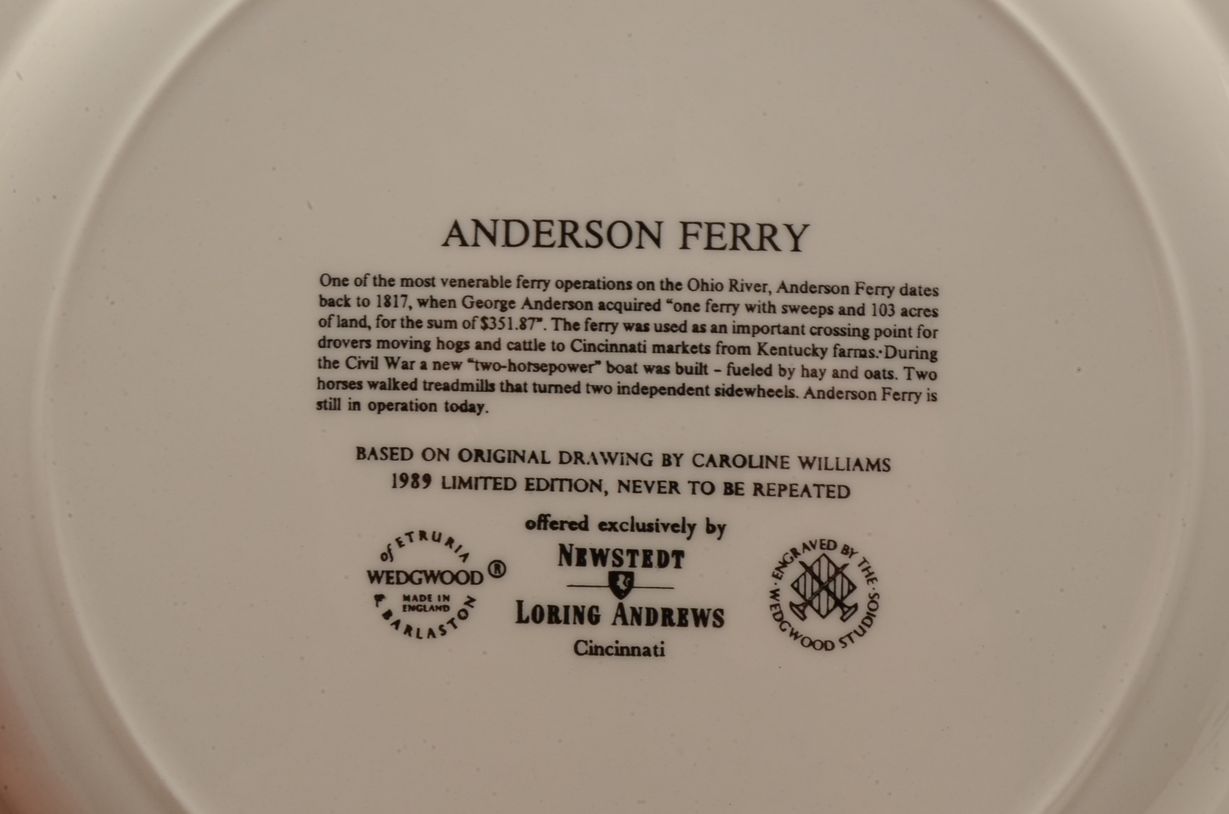 Eight Caroline Williams Collectible Plates of Cincinnati