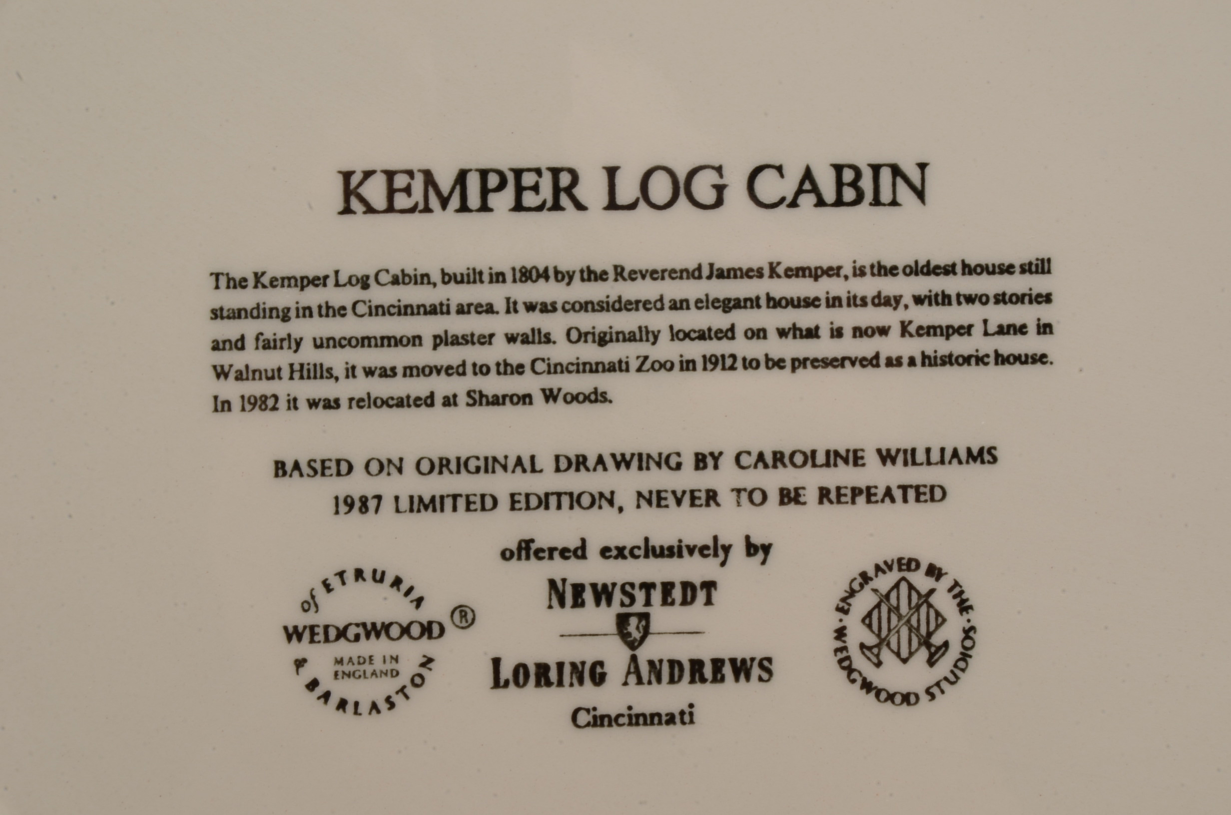 Eight Caroline Williams Collectible Plates of Cincinnati