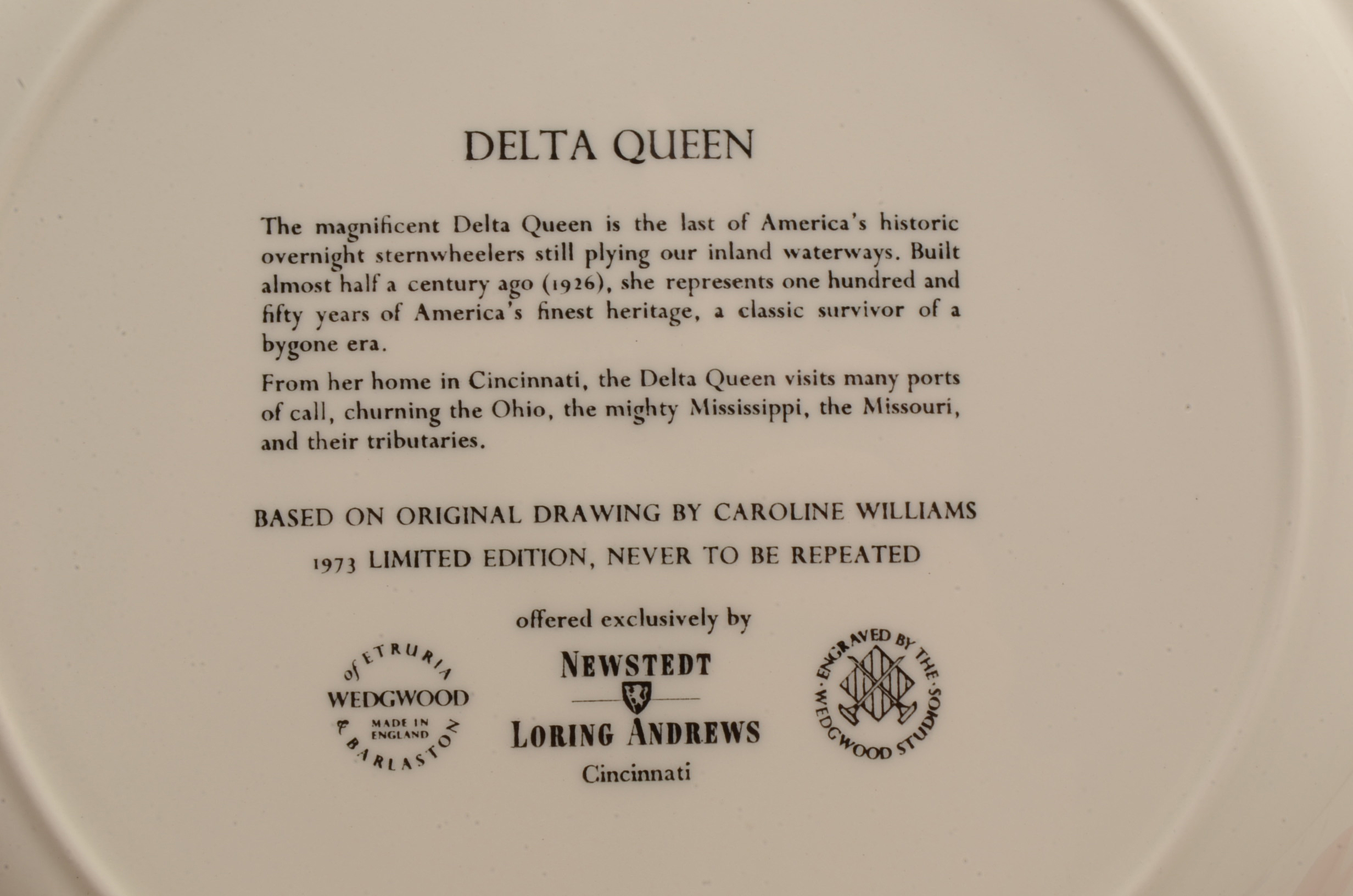 Eight Caroline Williams Collectible Plates of Cincinnati