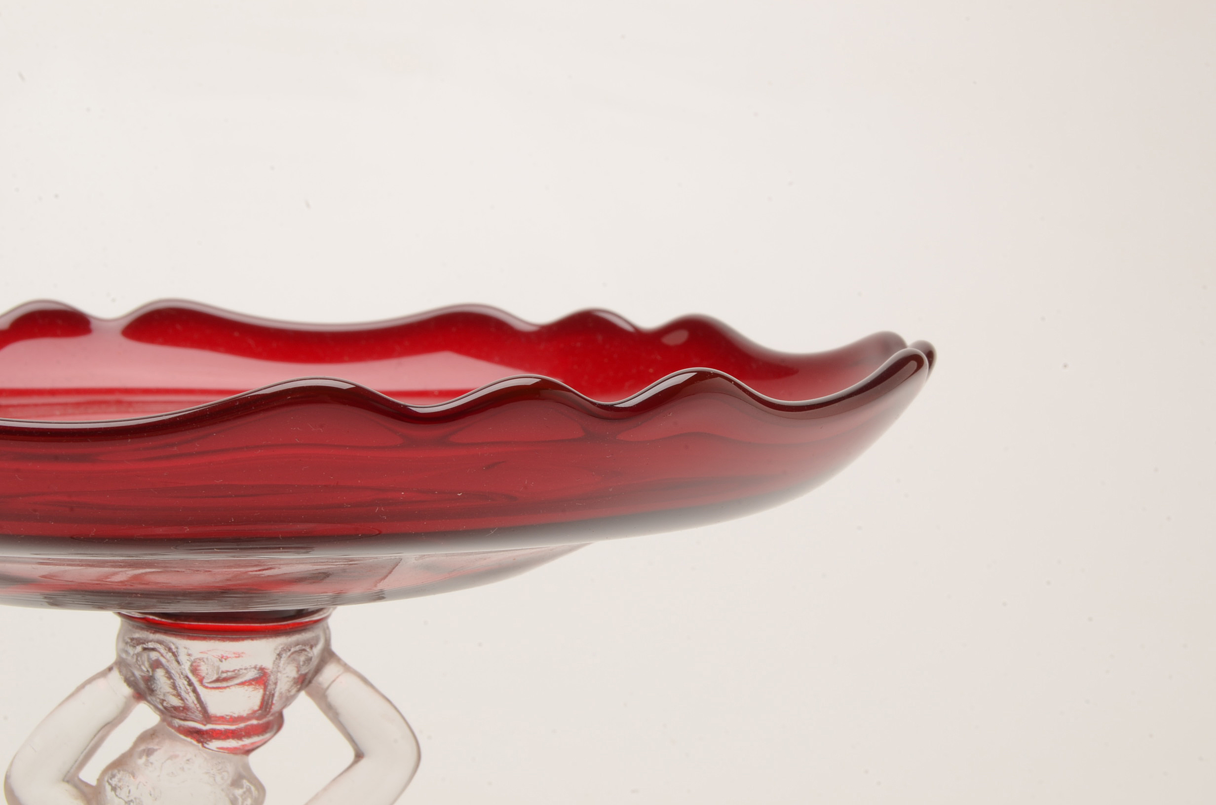 Cambridge Glass Carmen Red "Statuesque" Flared Compote