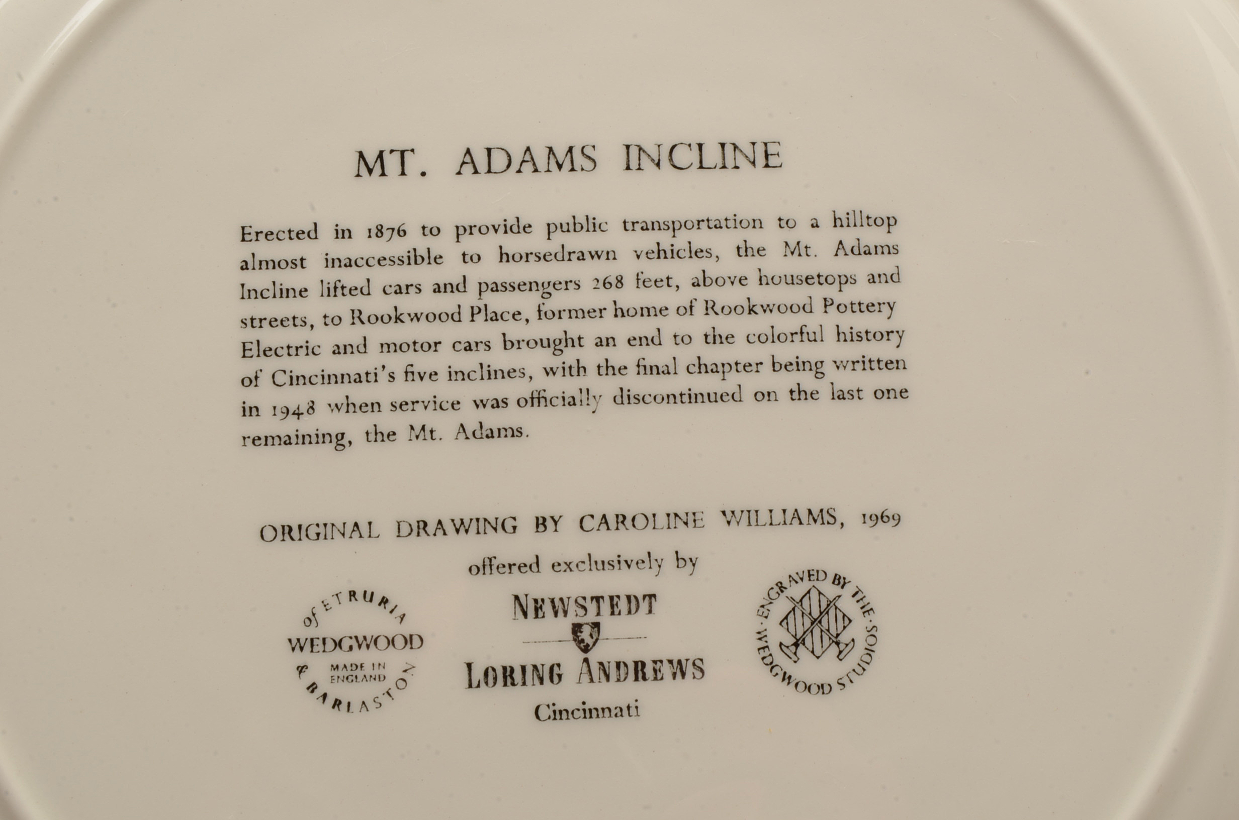 Eight Caroline Williams Collectible Plates of Cincinnati