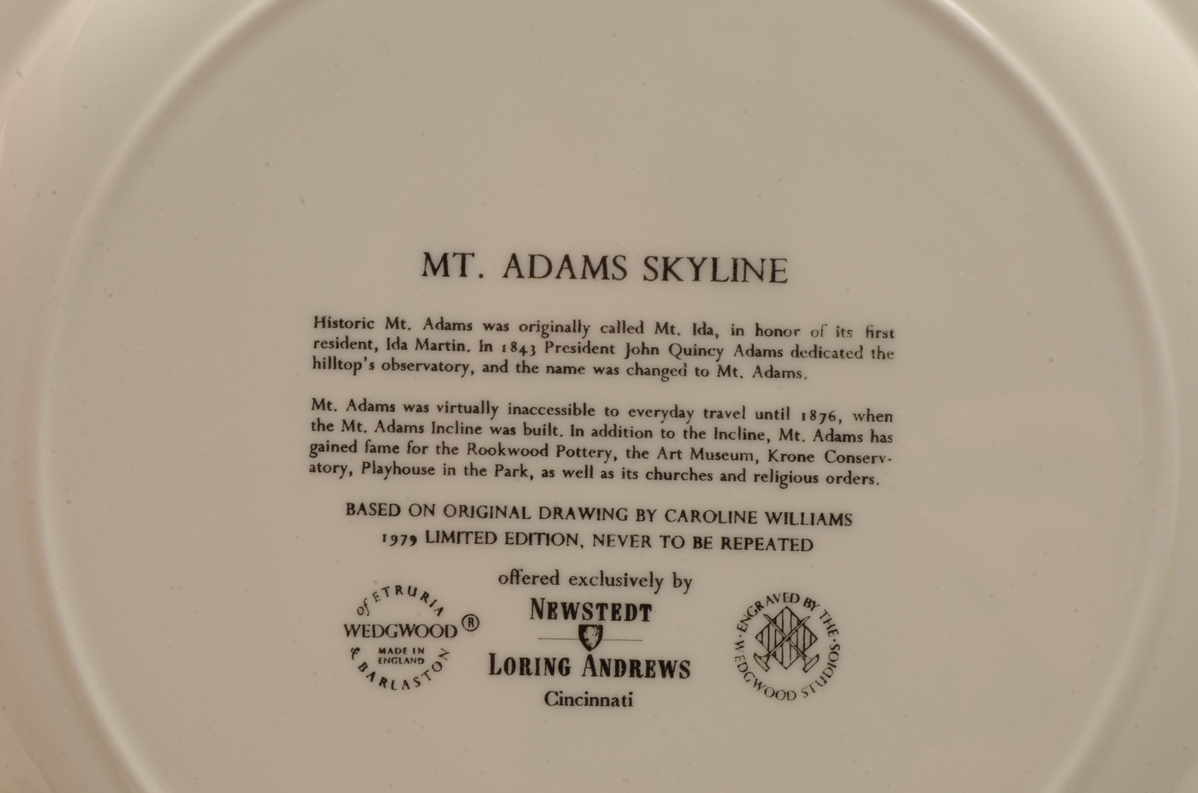 Eight Caroline Williams Collectible Plates of Cincinnati