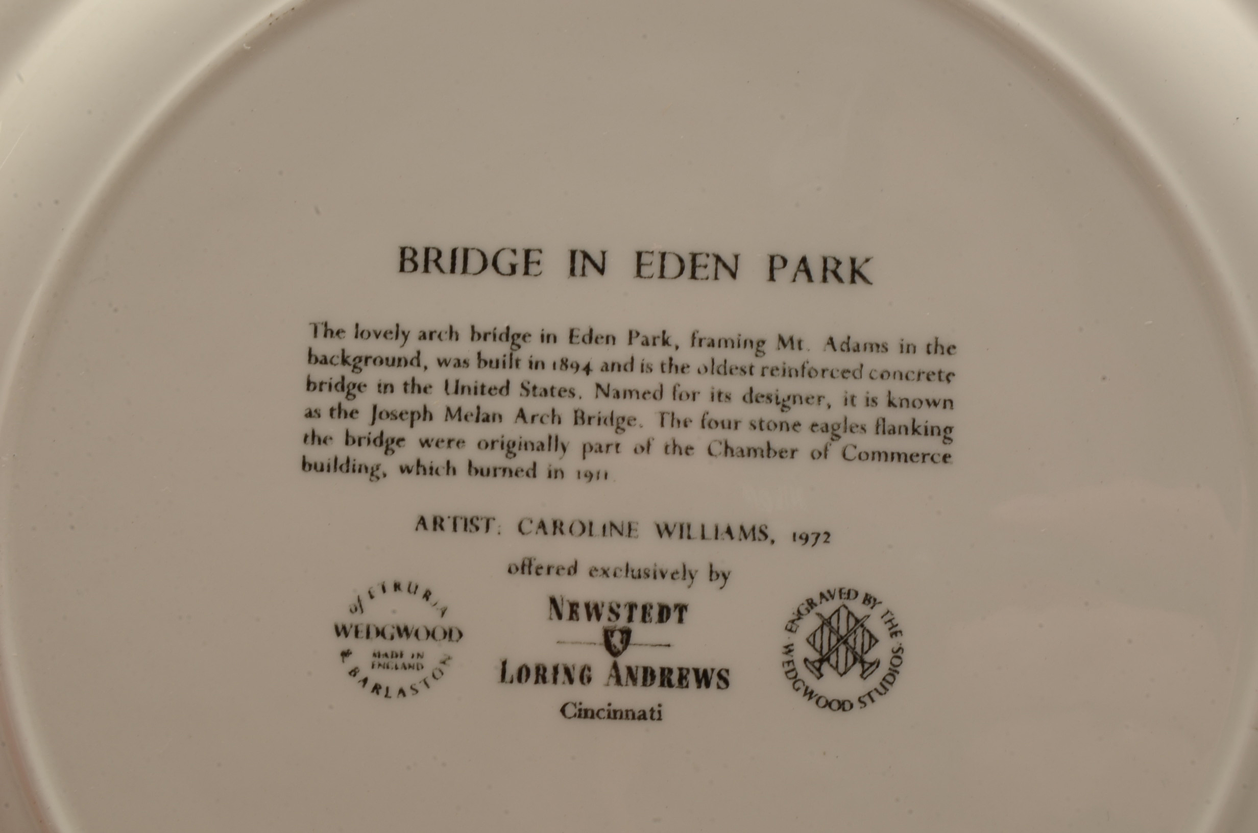 Eight Caroline Williams Collectible Plates of Cincinnati