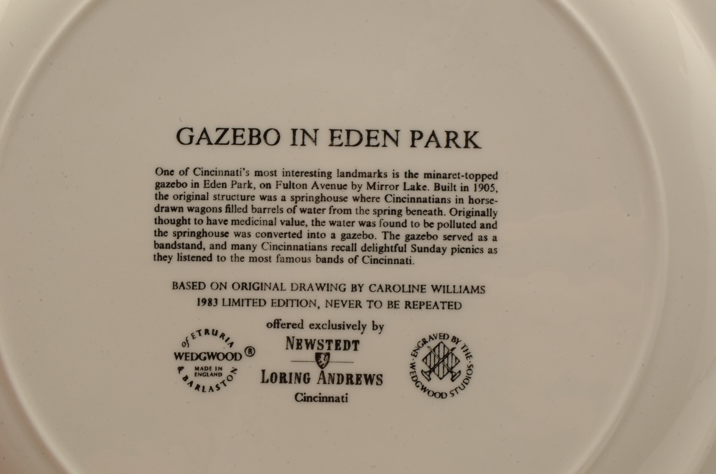 Eight Caroline Williams Collectible Plates of Cincinnati