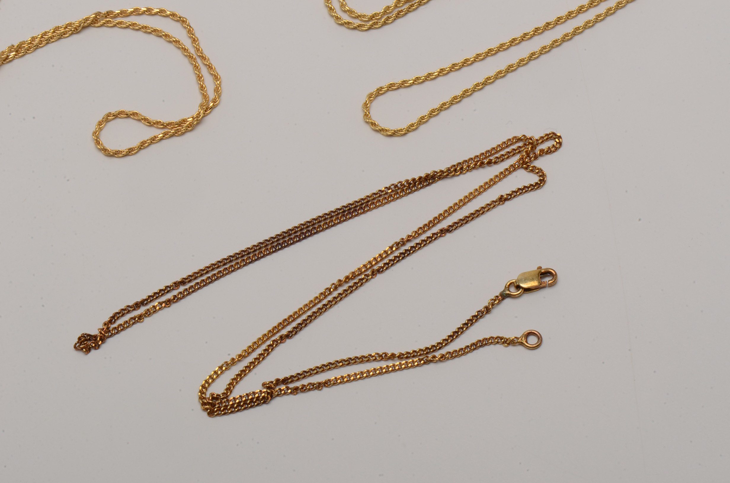 Vermeil Chains with Garnet Earrings and Cubic Zirconia Bracelet