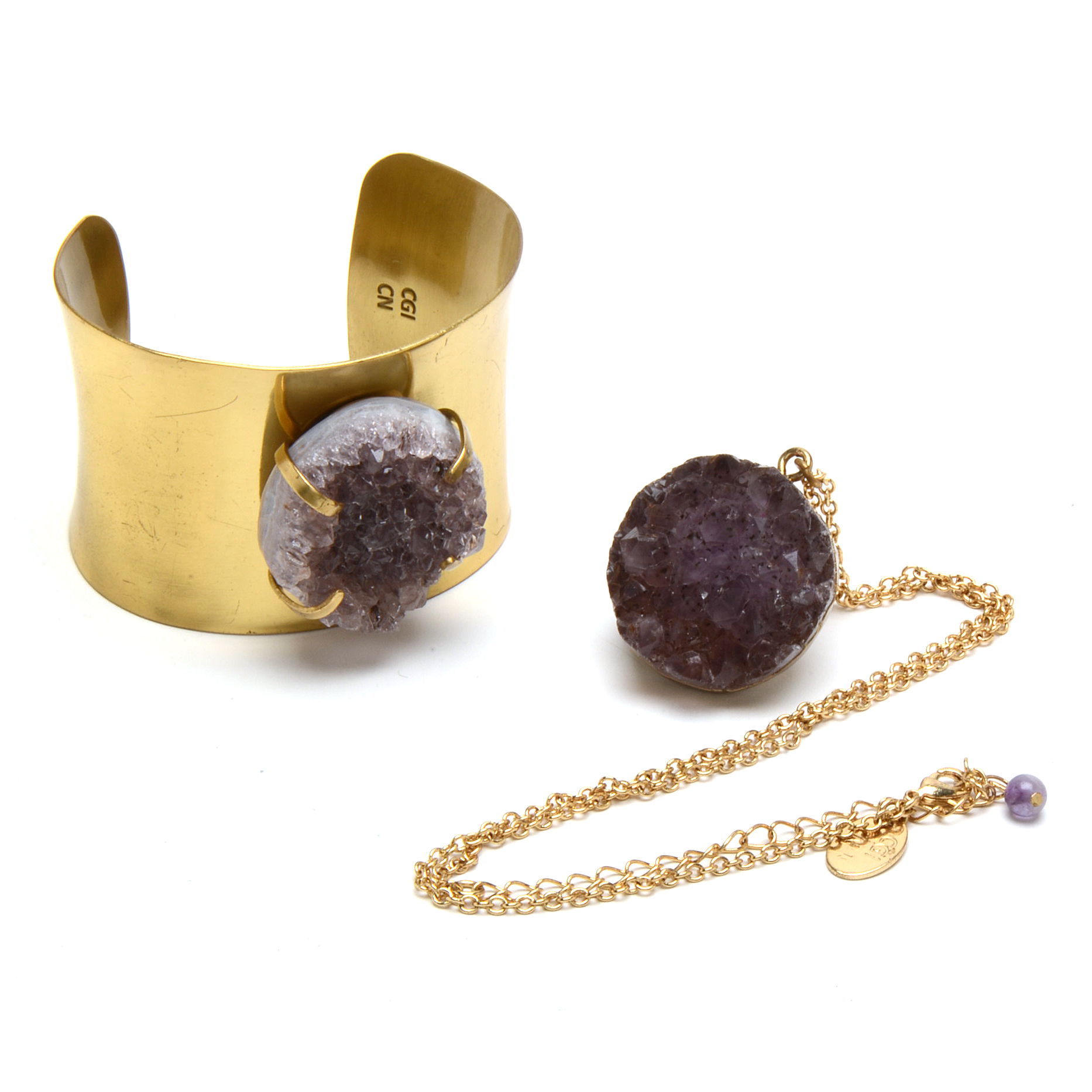 Gold Tone Amethyst Jewelry From CGI CN