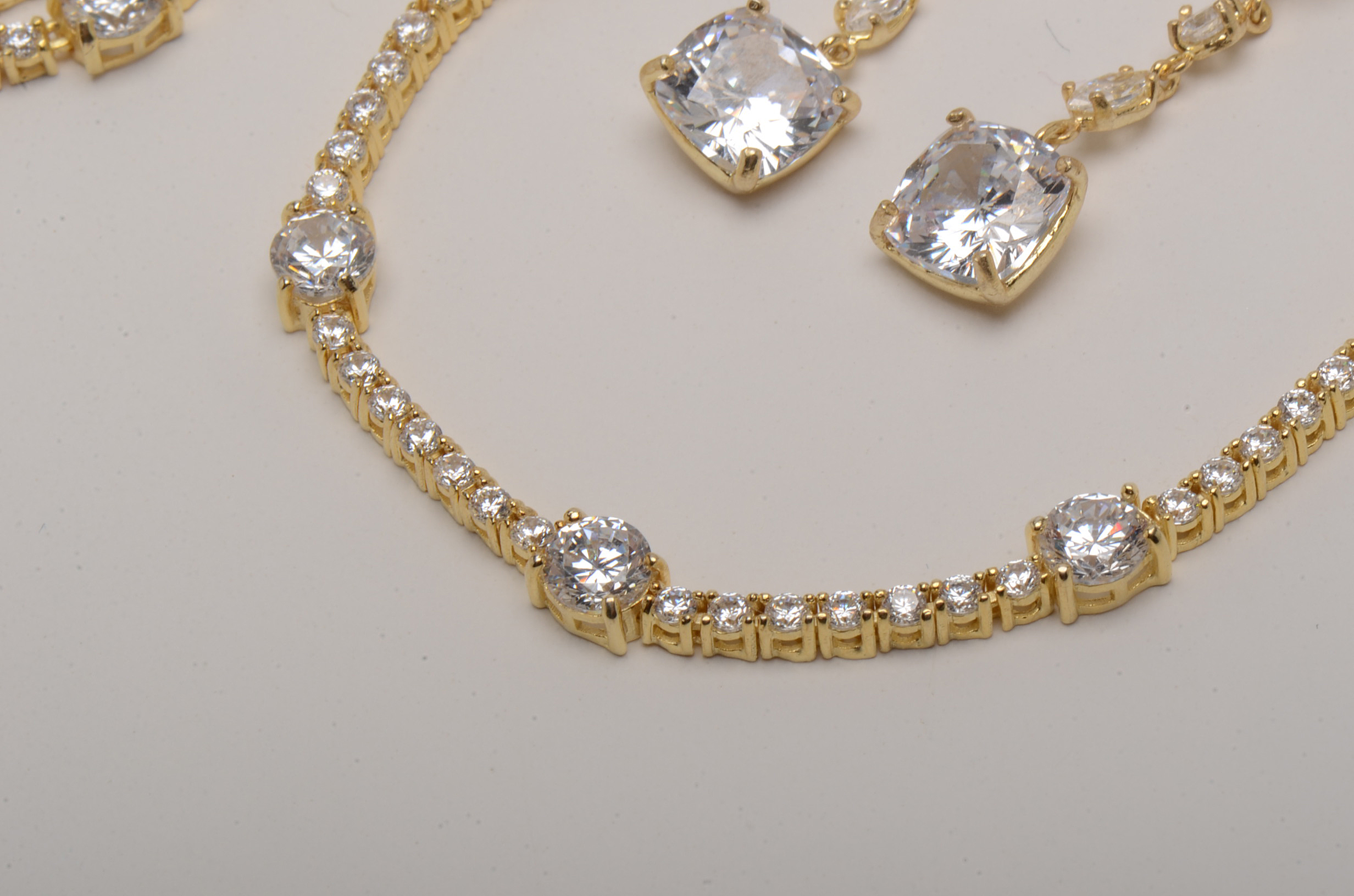 Gold Wash Sterling and Cubic Zirconia Jewelry