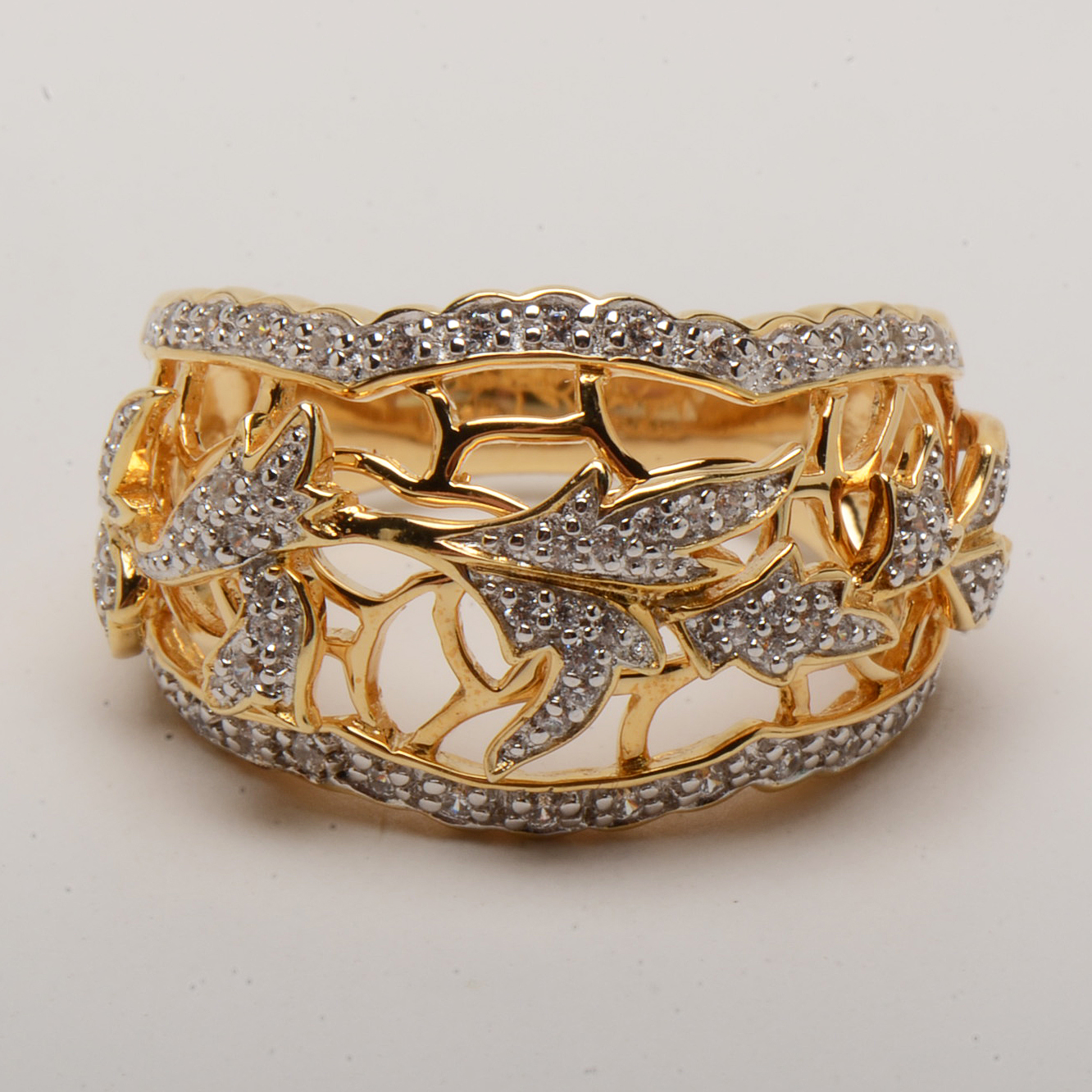 Gold Wash Sterling and Cubic Zirconia Jewelry