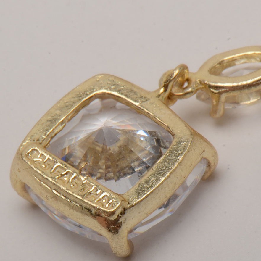 Gold Wash Sterling and Cubic Zirconia Jewelry