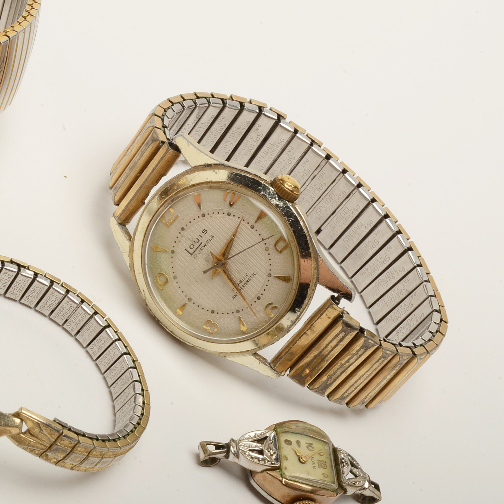 Collection of Vintage Watches With Gruen, Louis and Caravelle