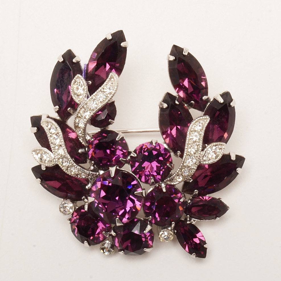 Mid Century Eisenberg Ice Brooches and Earrings