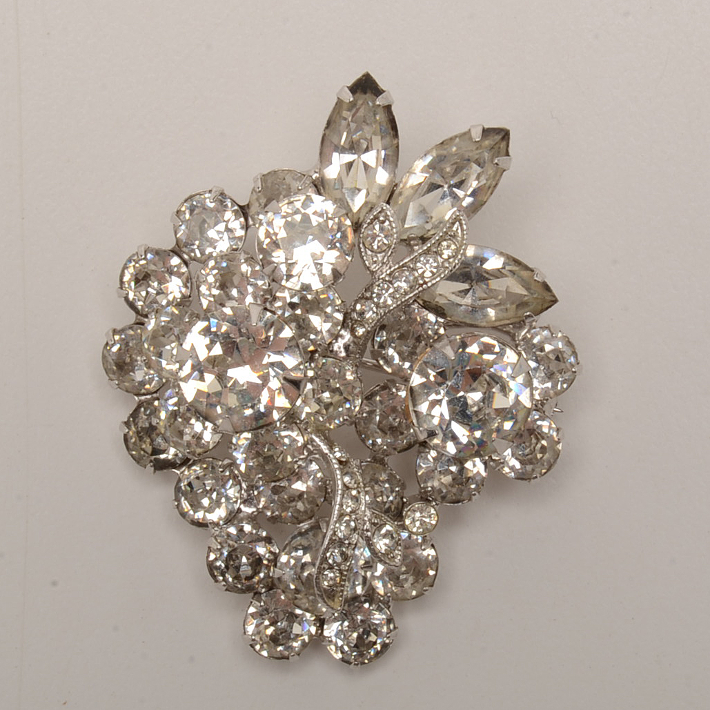 Mid Century Eisenberg Ice Brooches and Earrings