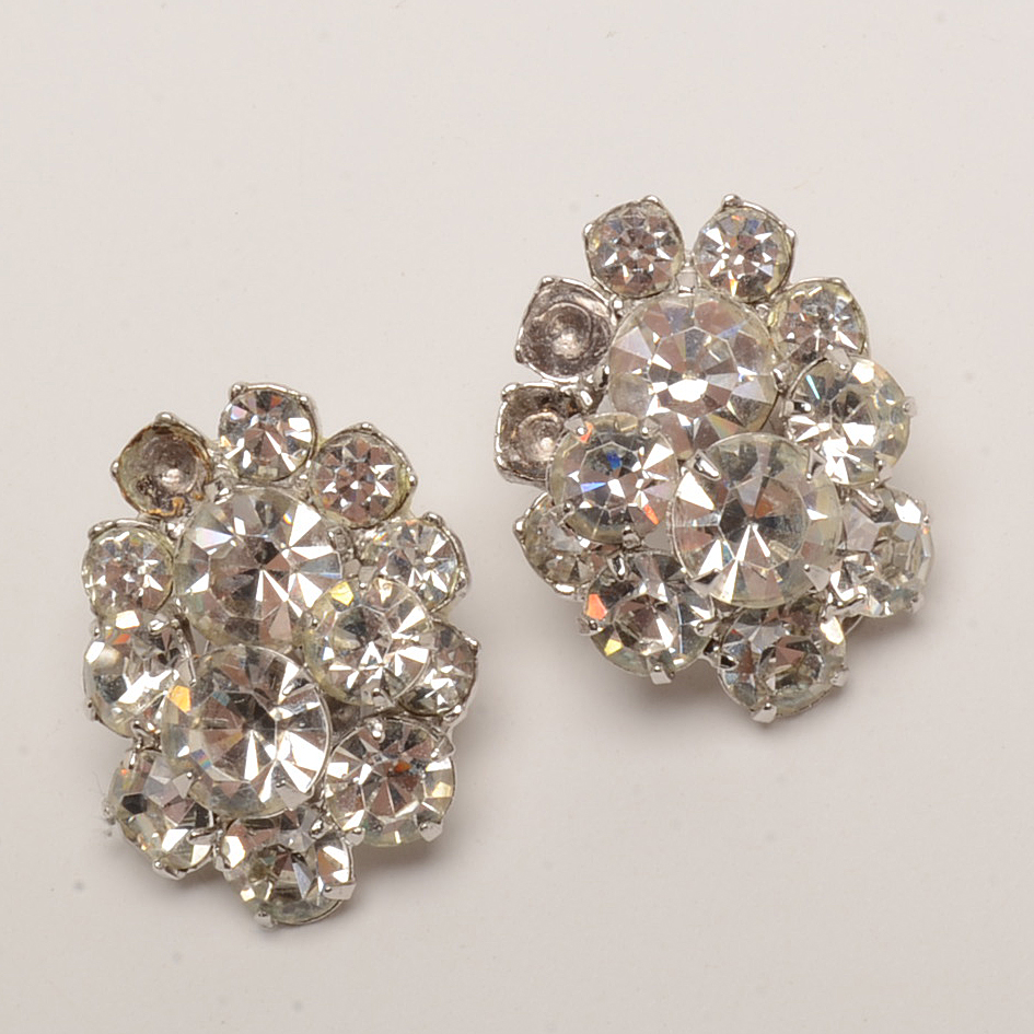 Mid Century Eisenberg Ice Brooches and Earrings