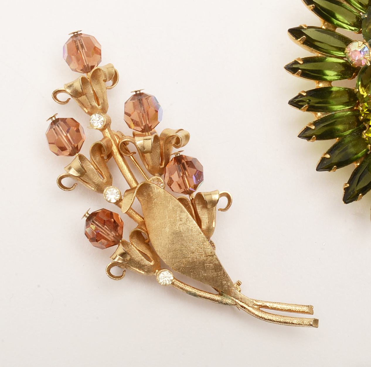 Vintage Rhinestone Costume Jewelry with Shoe Clip Brooch