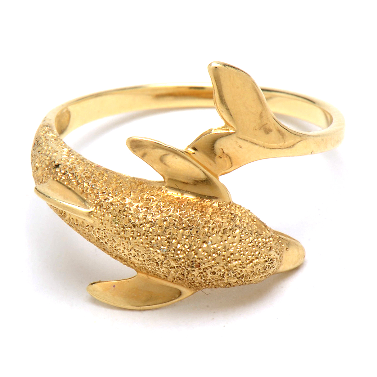 14K Yellow Gold Dolphin Ring
