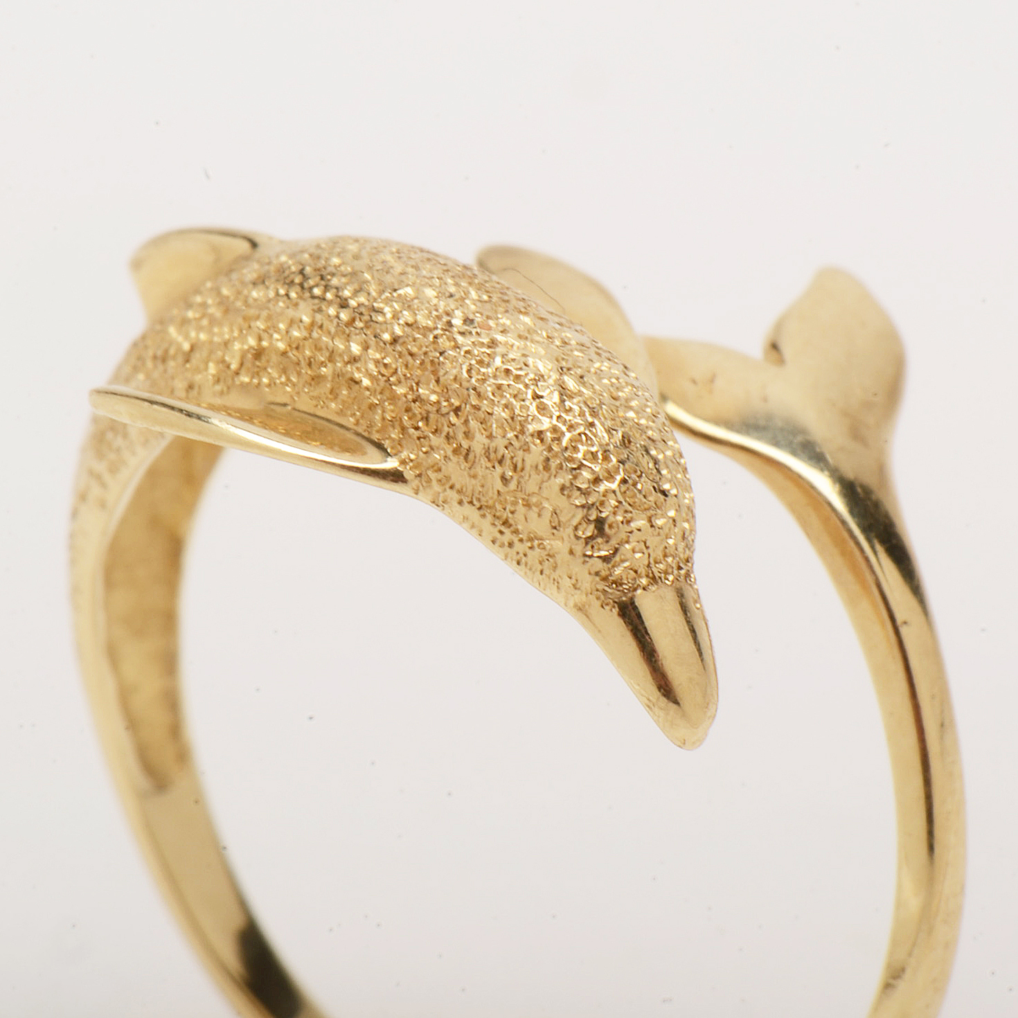 14K Yellow Gold Dolphin Ring