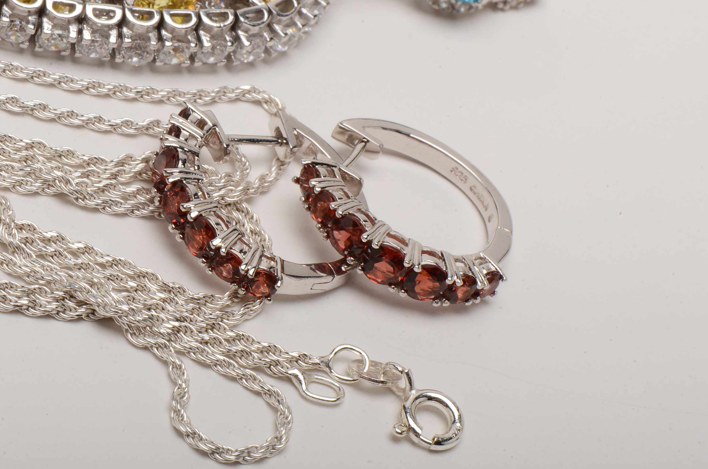 Sterling Jewelry Featuring Colorful Cubic Zirconia