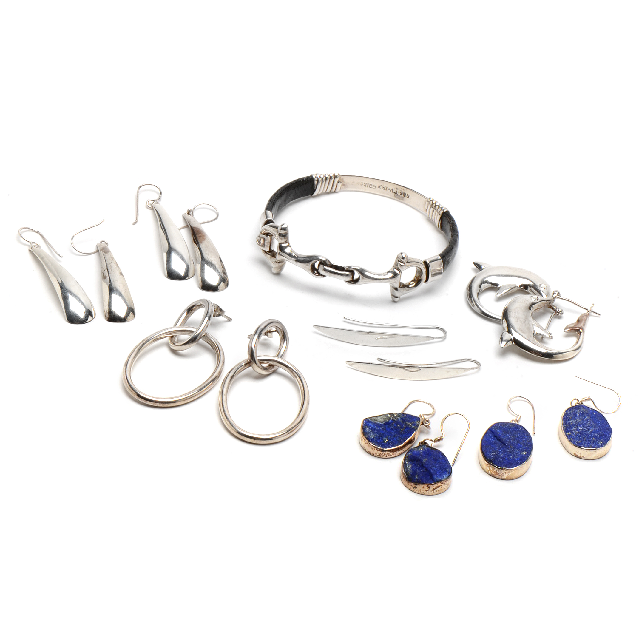 Sterling Jewelry Including Lapis Lazuli Earrings