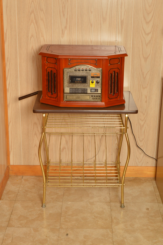 Faux Vintage Victoria Tunewriter Turntable Stereo