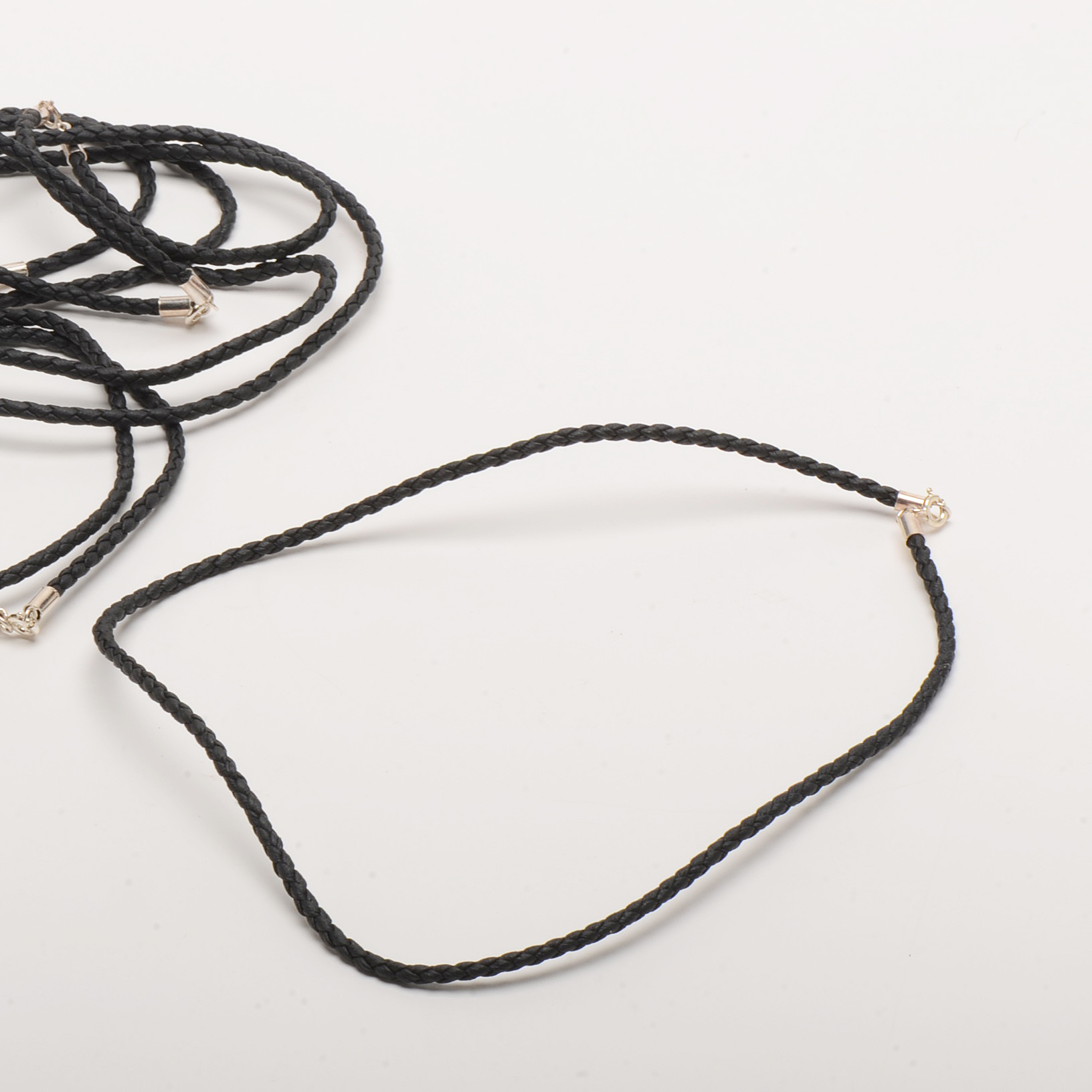 Sterling Silver Snake Chain and Cords With Cross Pendants