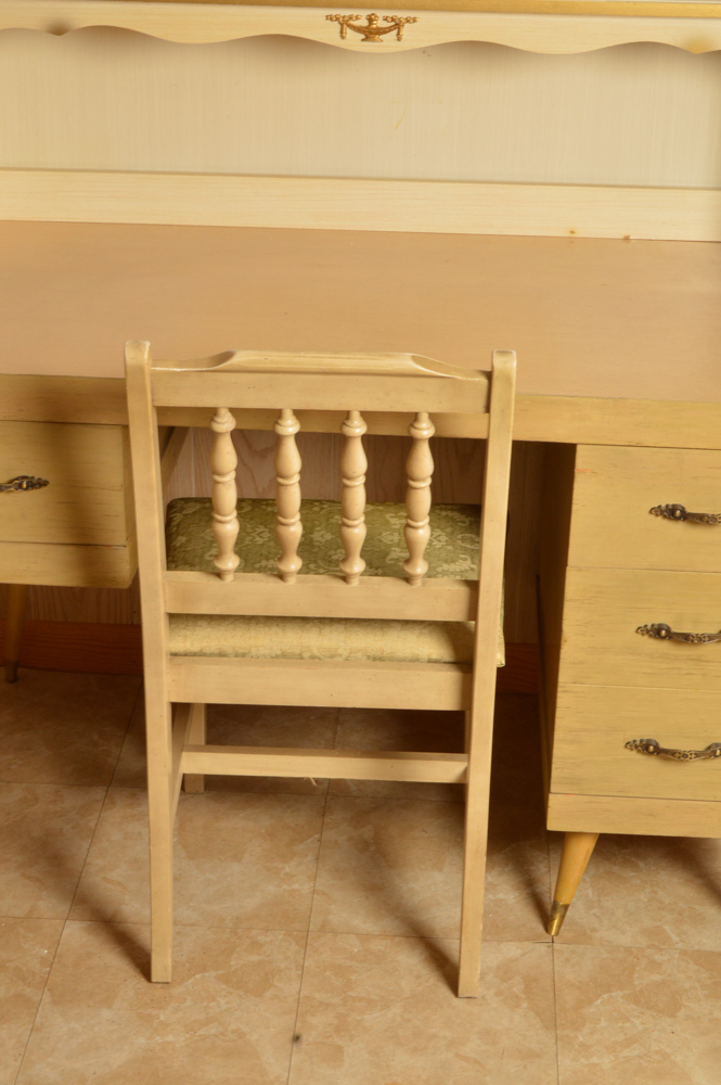 Mid-Century Desk With Hutch and Chair