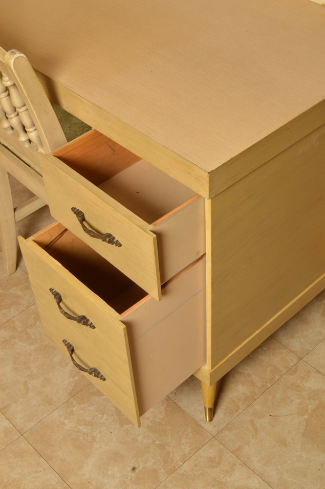 Mid-Century Desk With Hutch and Chair