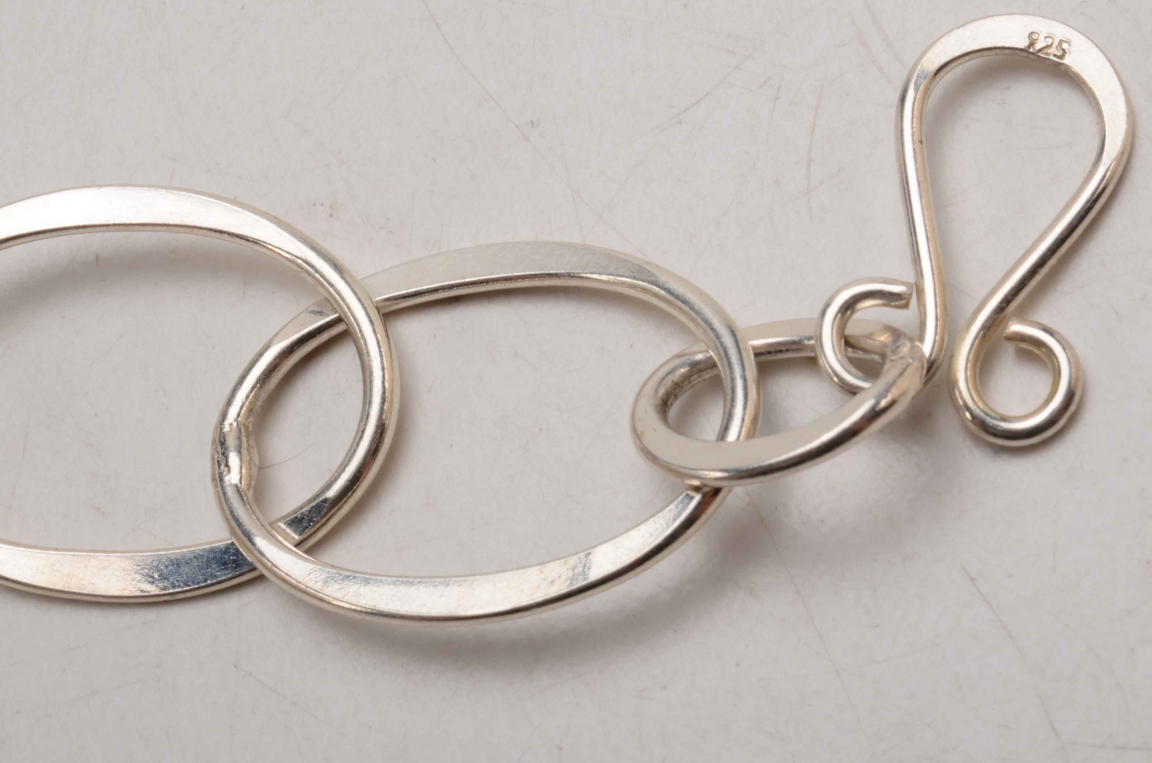 Sterling Bracelet and Collar, Lapis Lazuli Earrings and Pendant