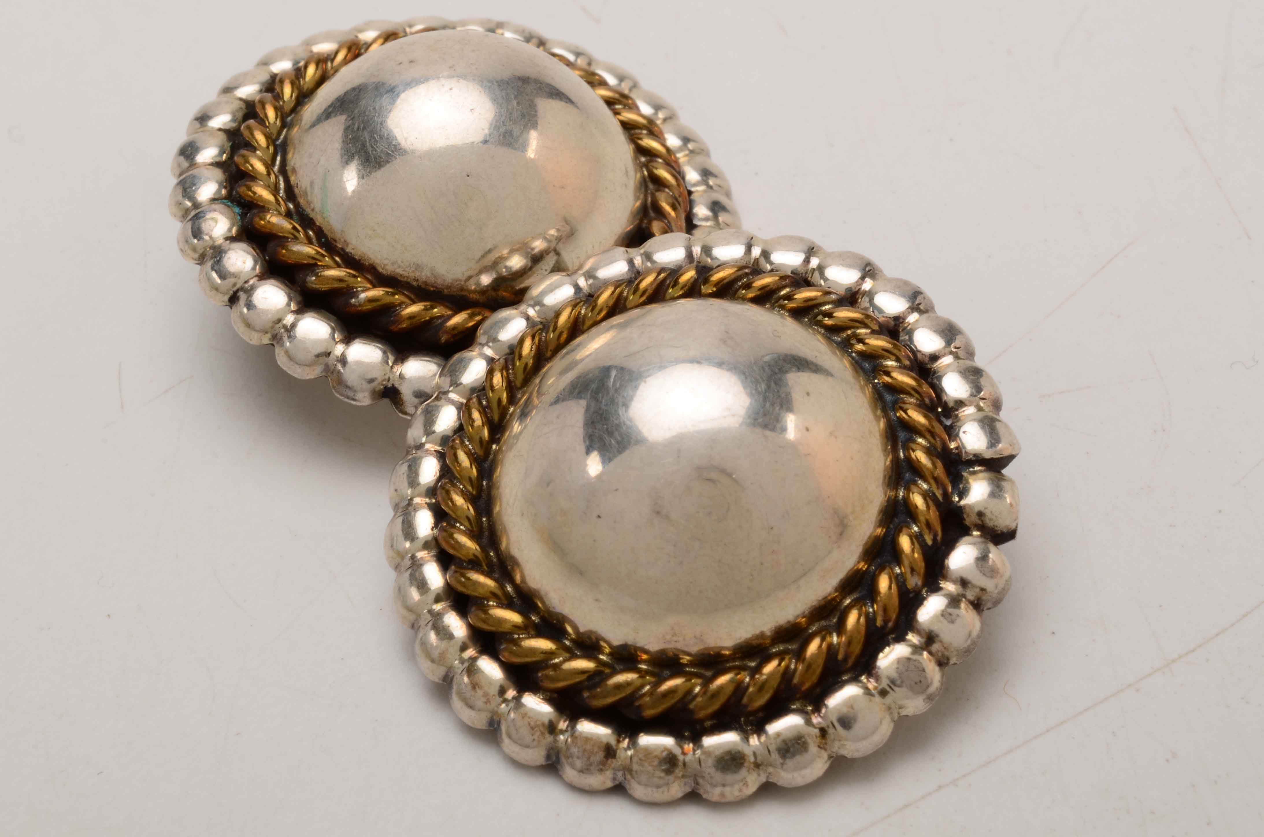 Sterling Lariat Length Necklace and Vintage Clip Earrings