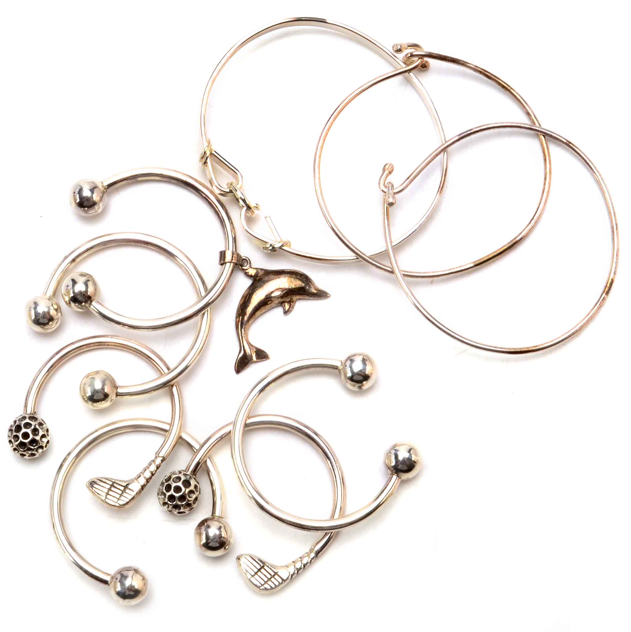 Sterling Keychains and Small Bangles