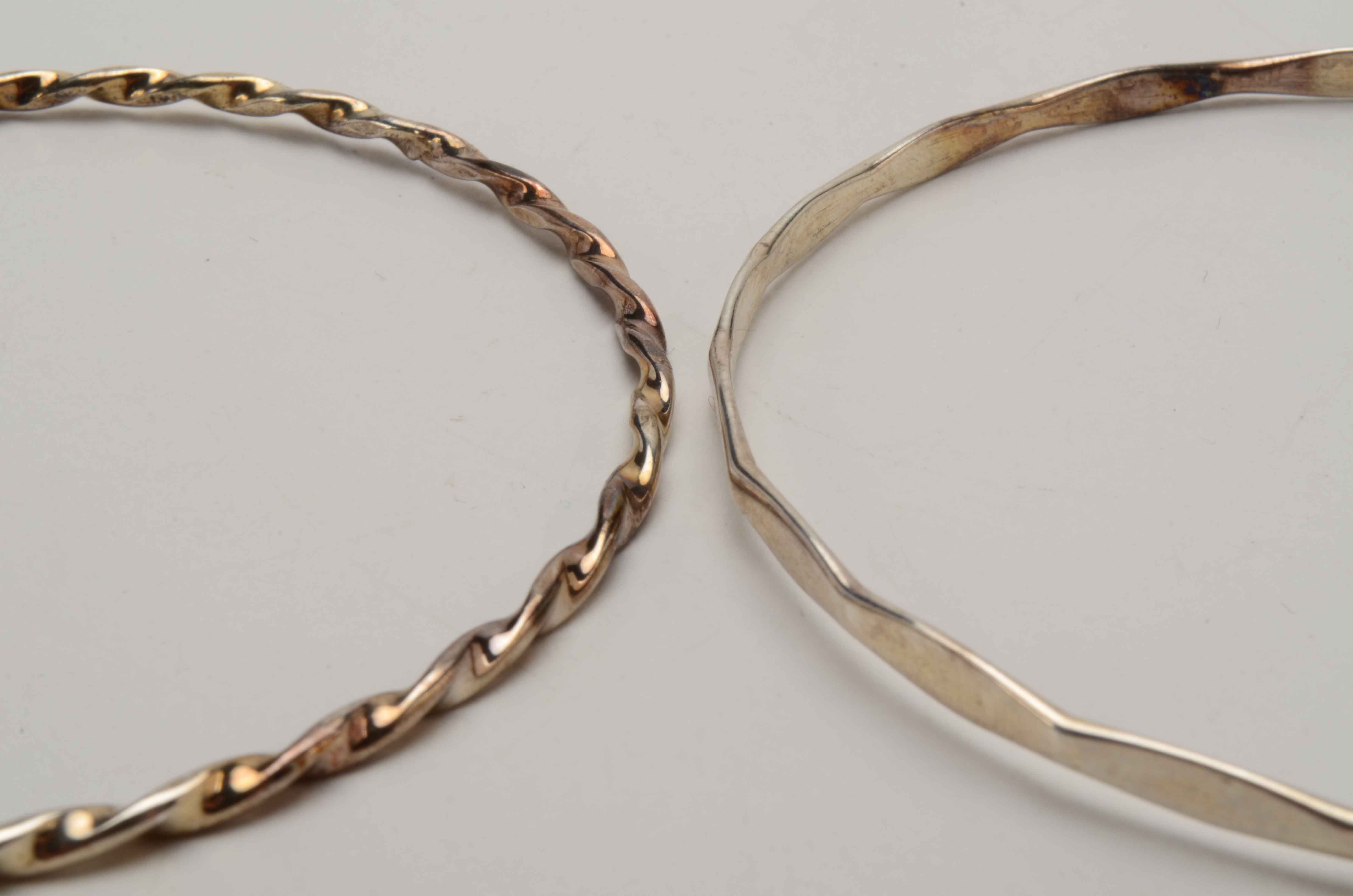 Sterling Lariat Length Necklace, Bangles, Earrings and Ring