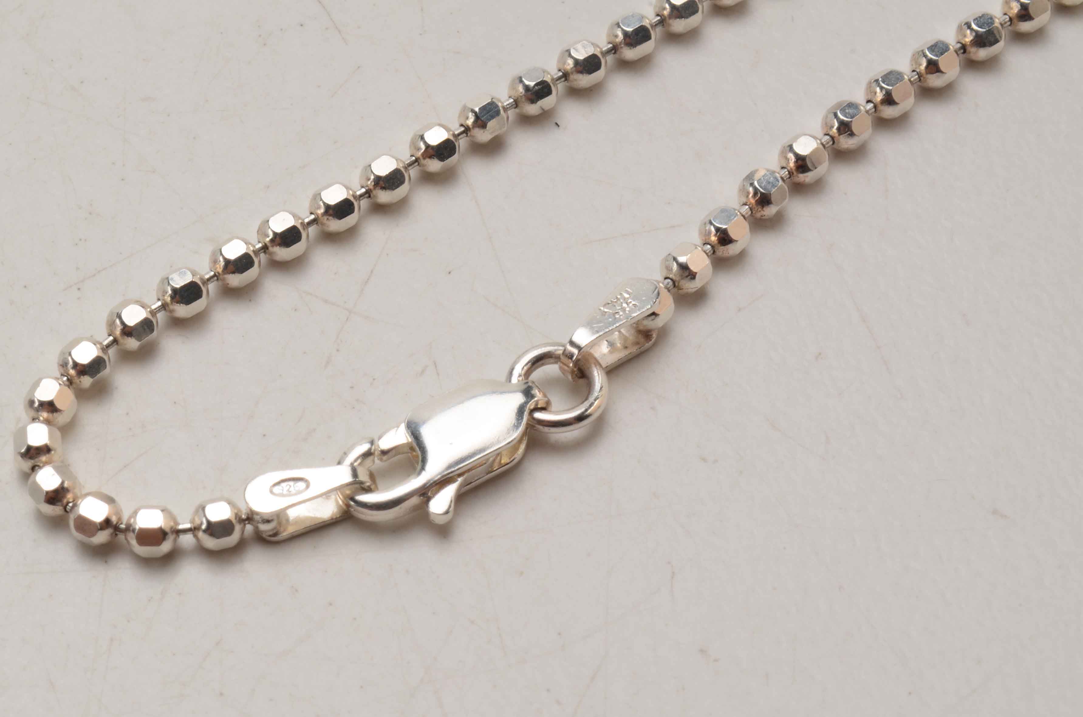 Sterling Lariat Length Necklace, Bangles, Earrings and Ring